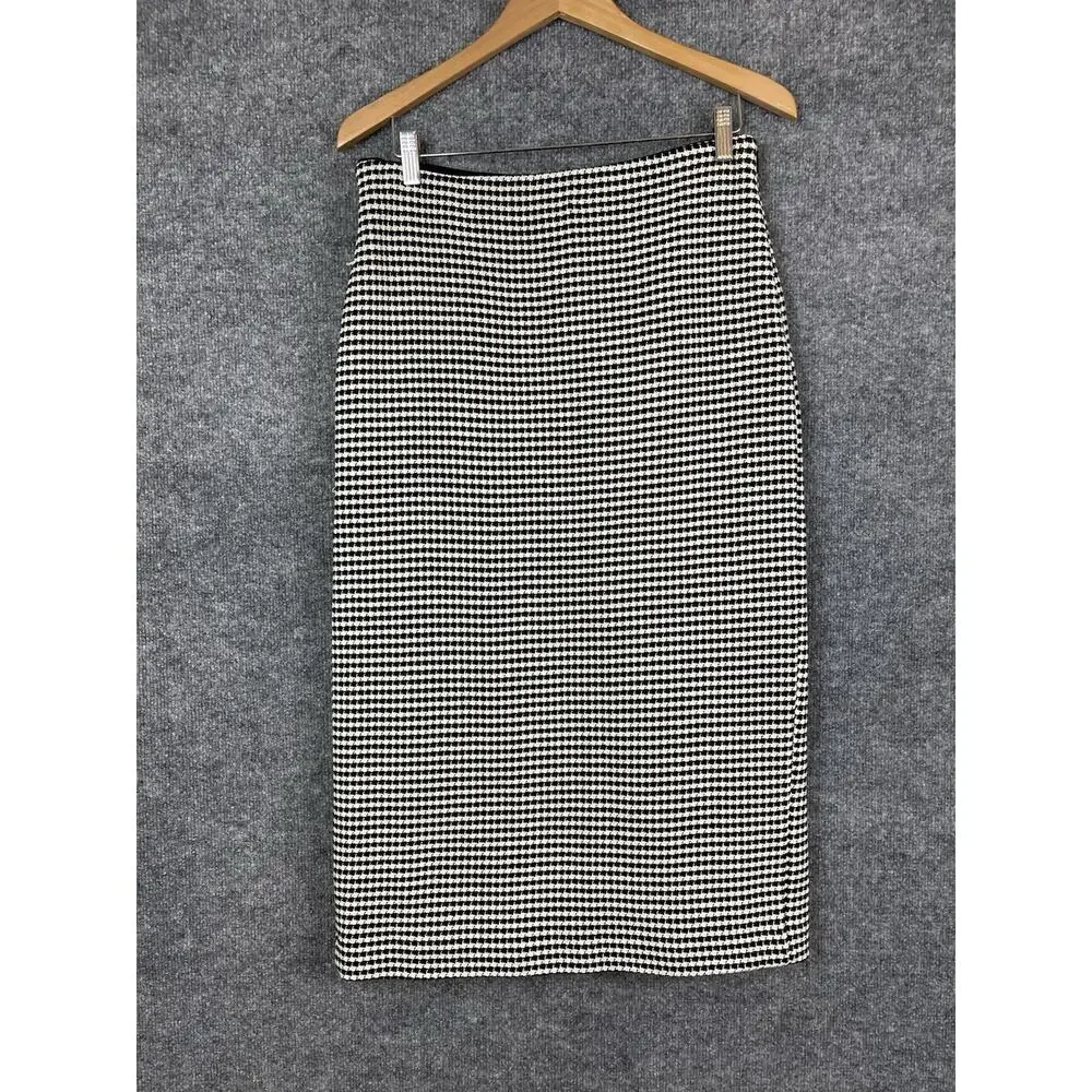 Mongo MNG Skirt‎ Women's Large Houndstooth Black White Long